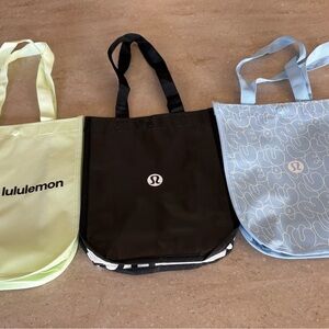 lululemon athletica Tote Bag Trio - Black, Yellow, Light Blue